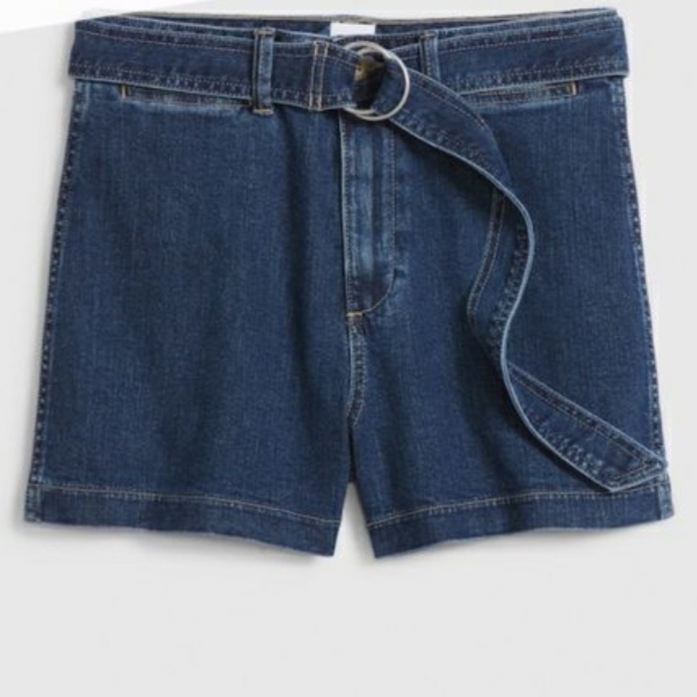 GAP High Rise Denim Chino Khaki Shorts Size 8 - OBO